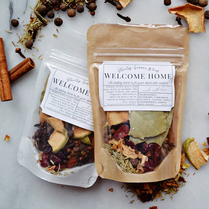 Welcome Home Simmer Pot Kit Stovetop Potpourri Fragrance for wholesale by Evergreen View Farm