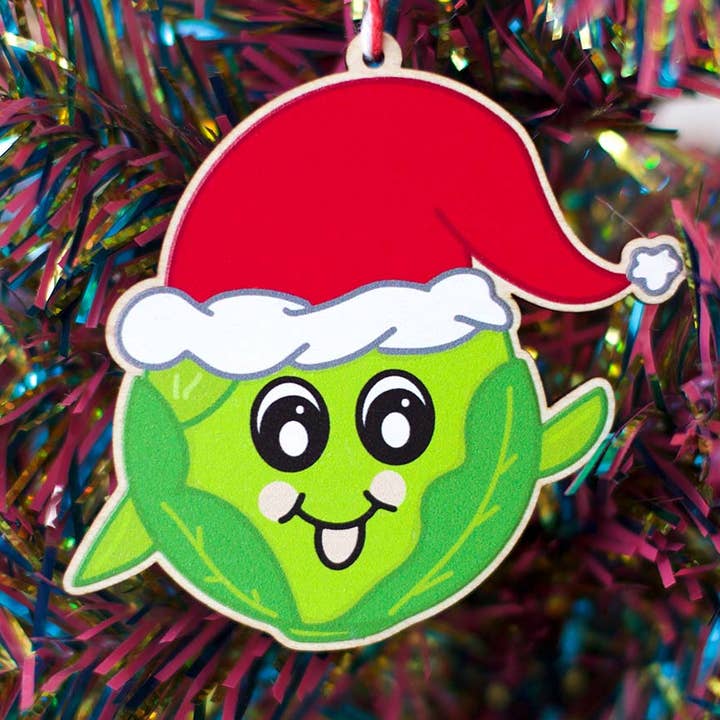 Leuke feestelijke spruit houten kerstdecoratie, ornament voor wholesale door fizzi-jayne