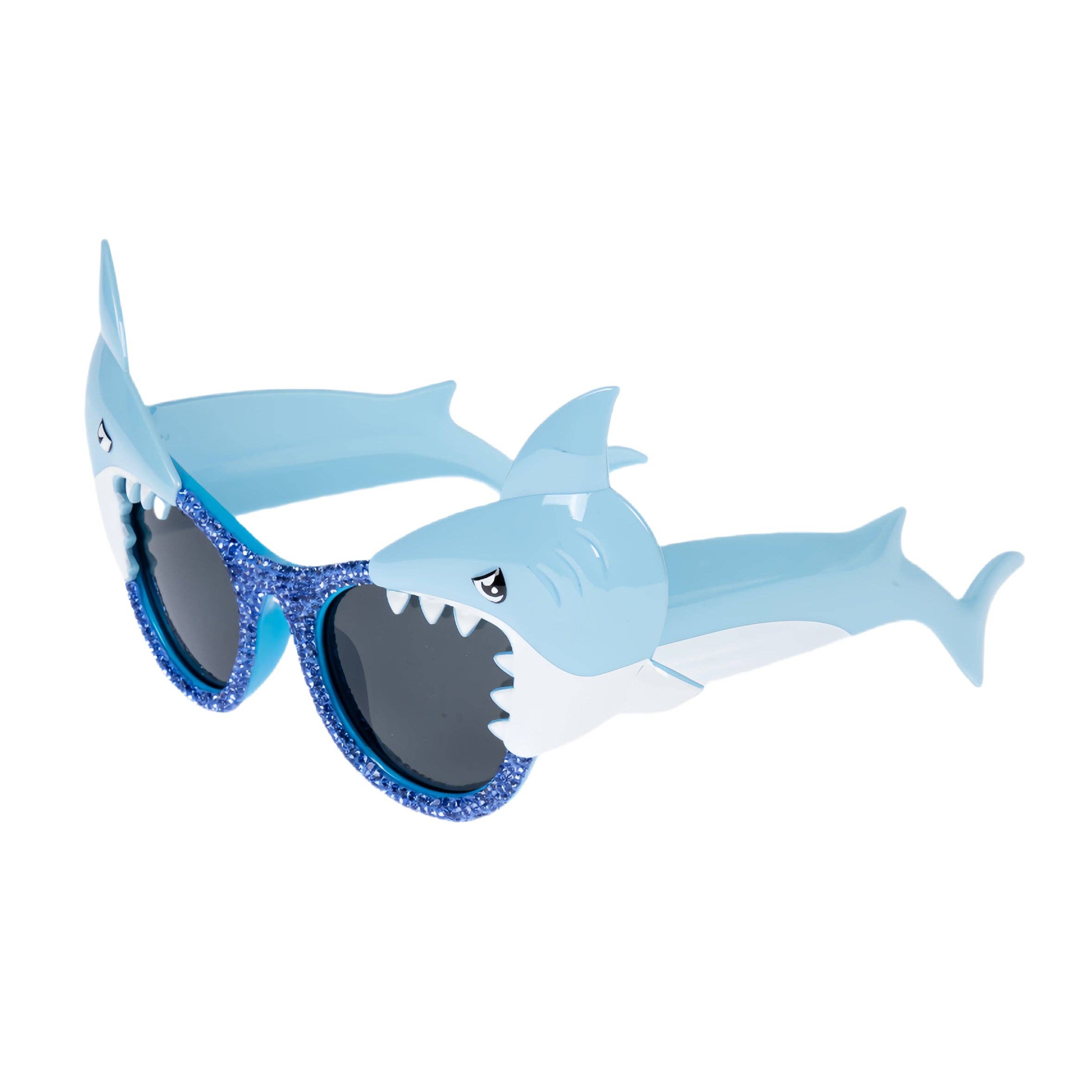 Blue Handmade Rhinestone Shark Party Eyeglasses G0524 for wholesale on Faire0