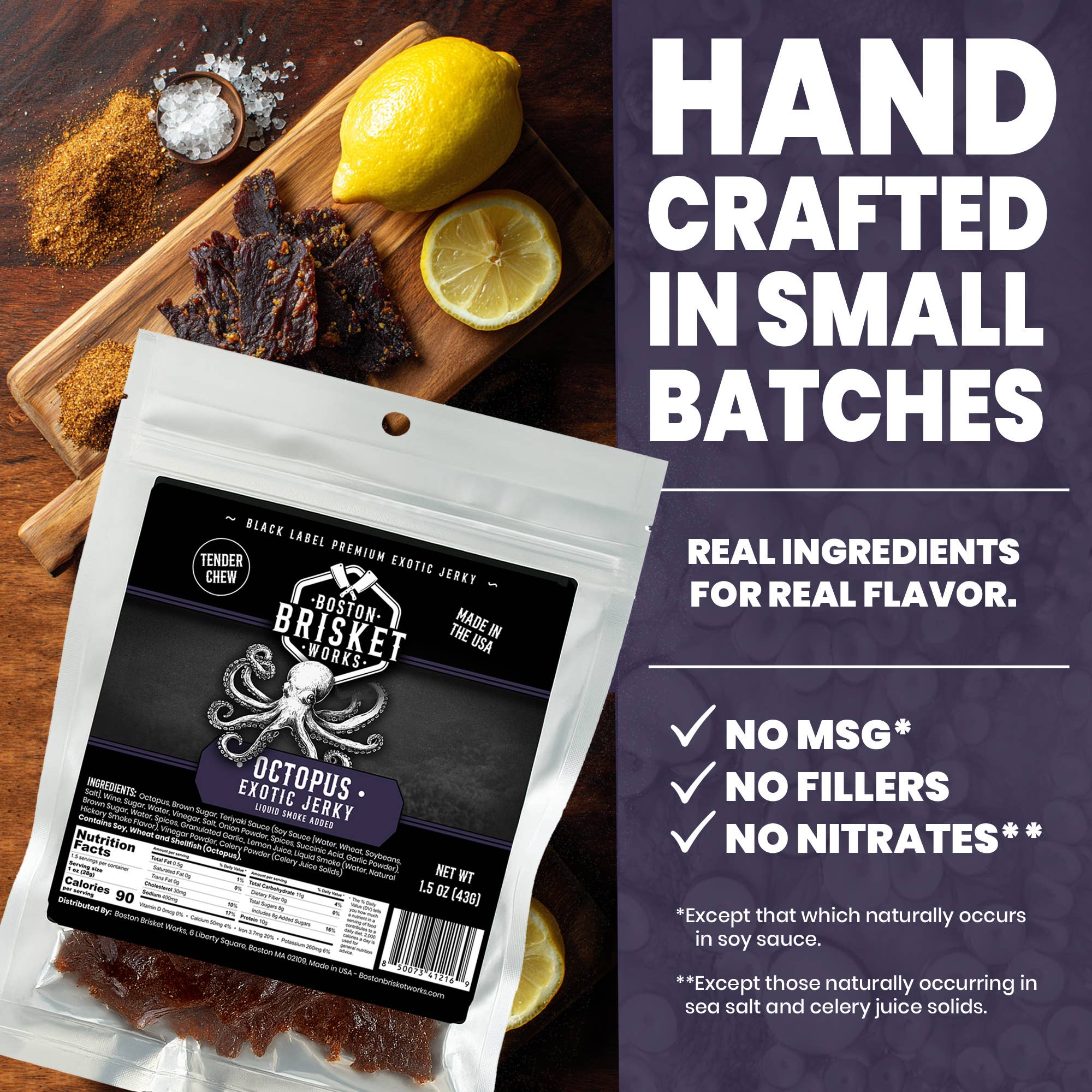 Boston Brisket Works – Jerky por atacado – Carne Seca Exótica "Carne Seca de Polvo"3