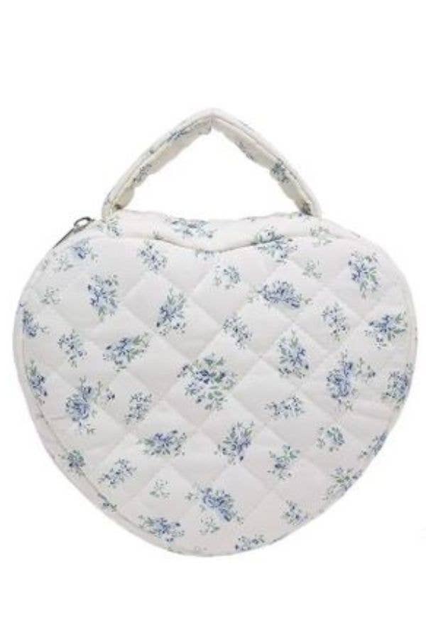 Blue Floral Coquette Heart Shaped Bag for wholesale on Faire7