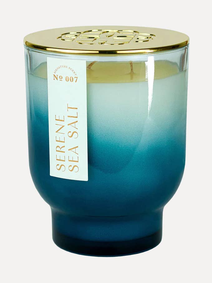 AURA PURE, Serene Sea Salt - Maeve Glass Candle 21 oz for wholesale by Elum Designs Home