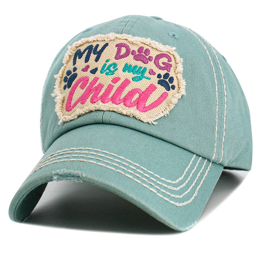 Sensibling Corp. - Wholesale Baseball Cap - Women's - MY DOG IS MY CHILD Message Vintage Baseball Cap
10