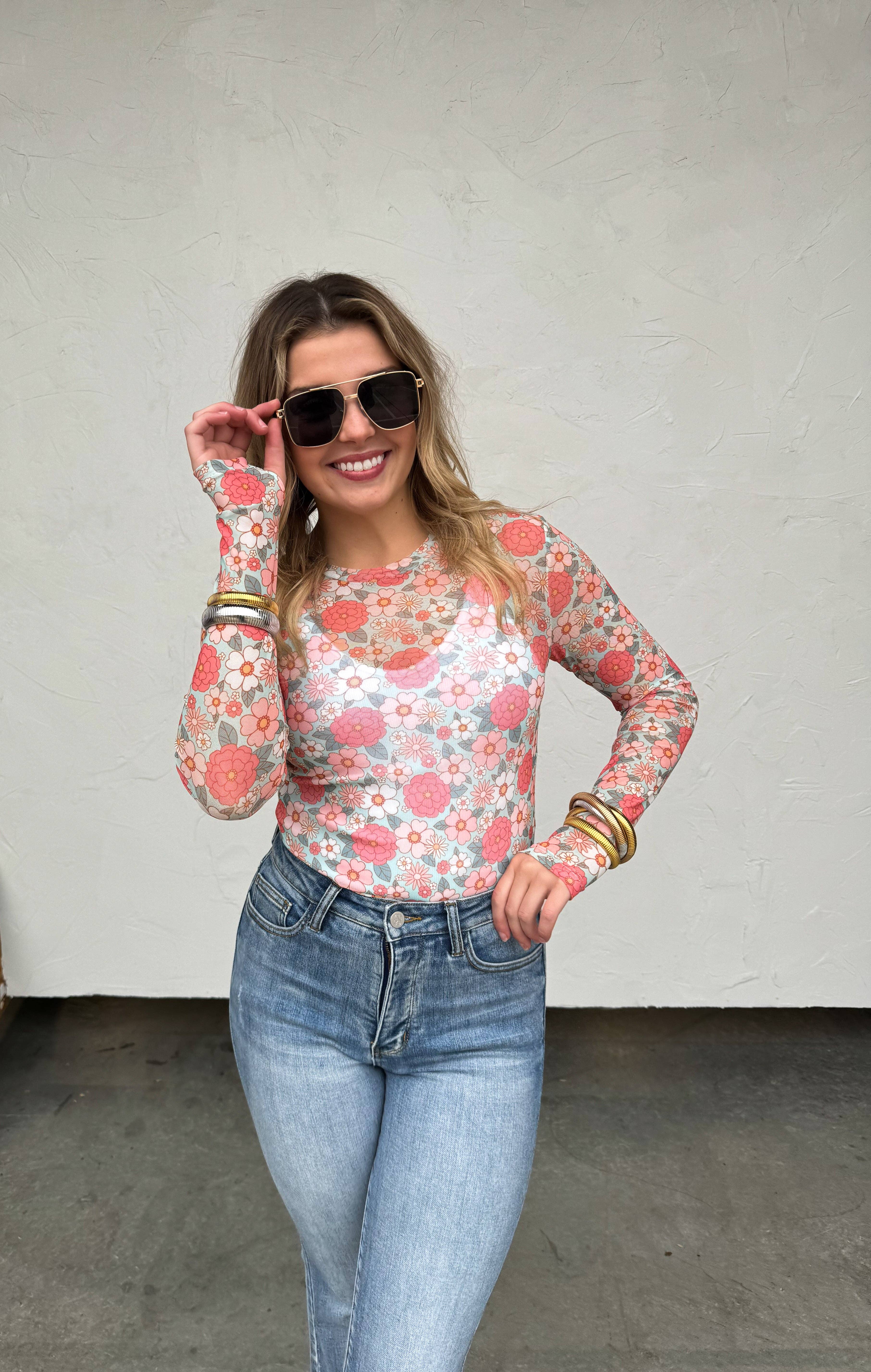 BLAKELEY - Wholesale Blouse - Women's - VINTAGE FLORAL MESH TOPS7