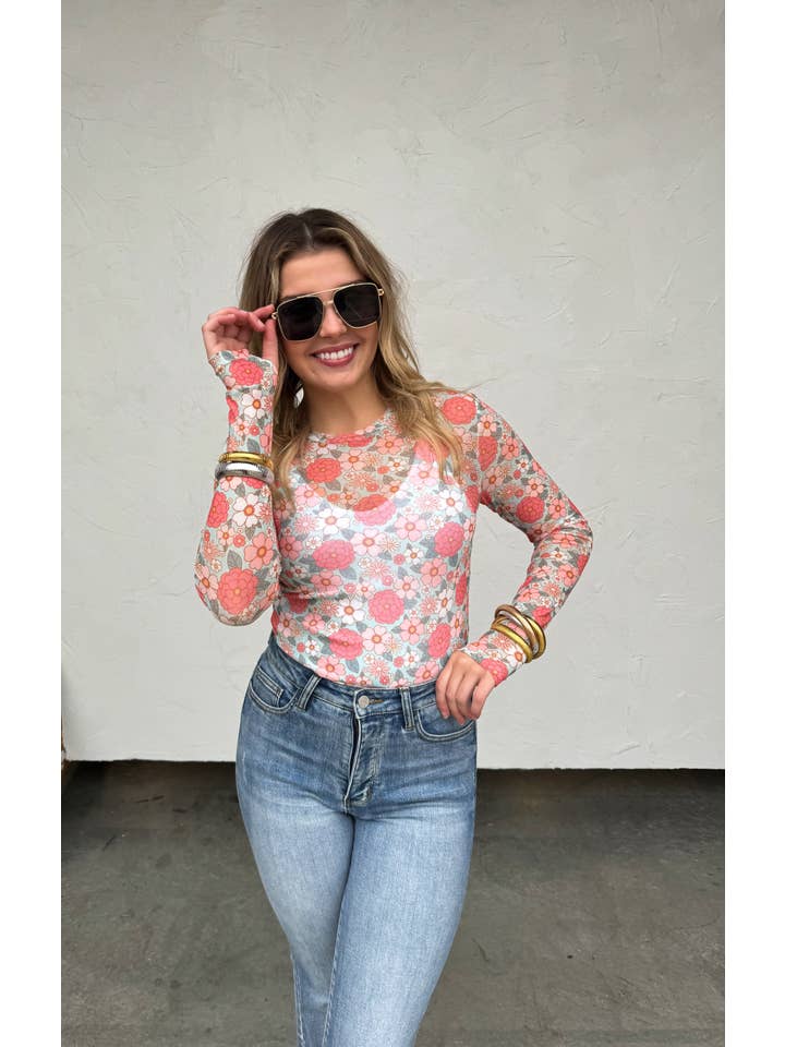 BLAKELEY - Wholesale Blouse - Women's - VINTAGE FLORAL MESH TOPS7