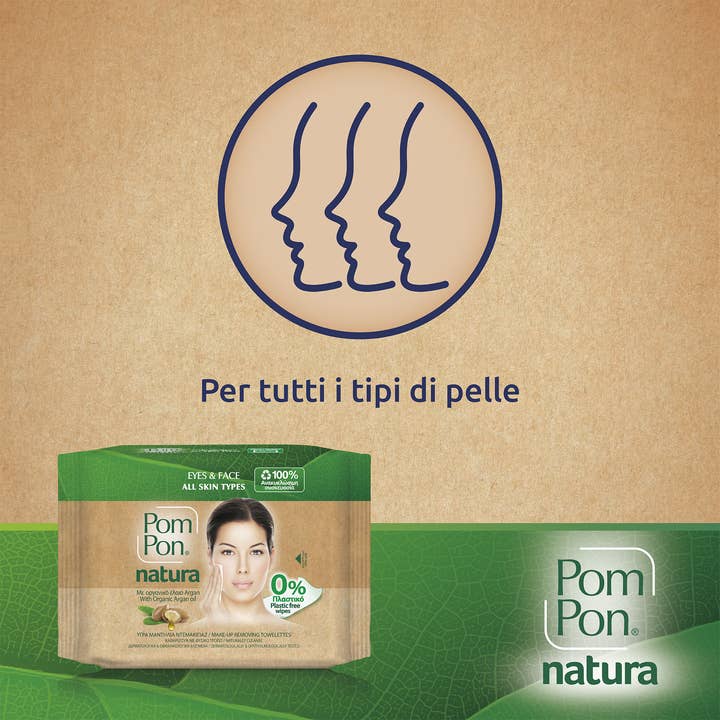 Babylino - Wholesale Makeup Remover - Pom Pon Natura Makeup Remover Wipes, Organic Argan Oil, 20 Units5