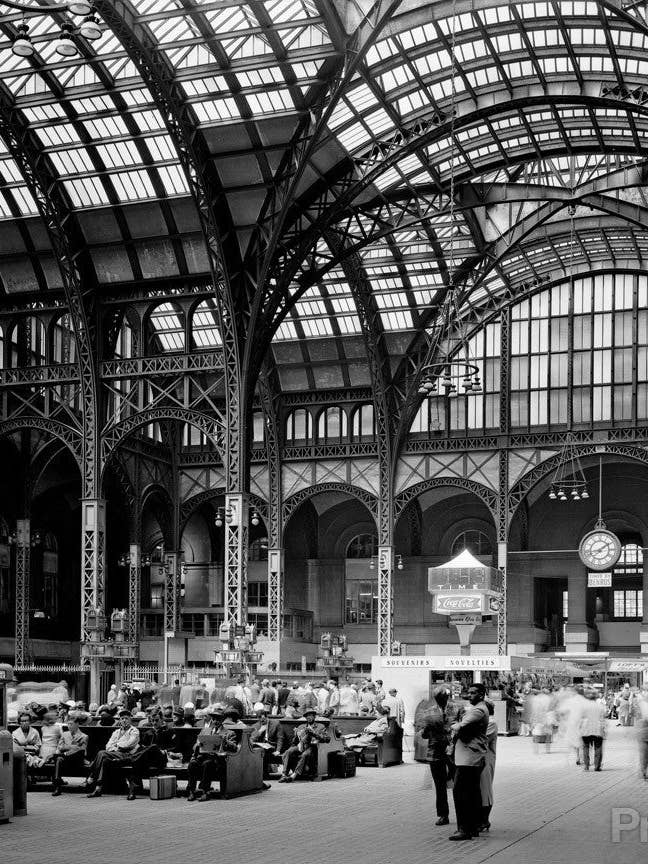 Pennsylvania Station, 370 Seventh Avenue, Concourse from South East for wholesale by Print Collection