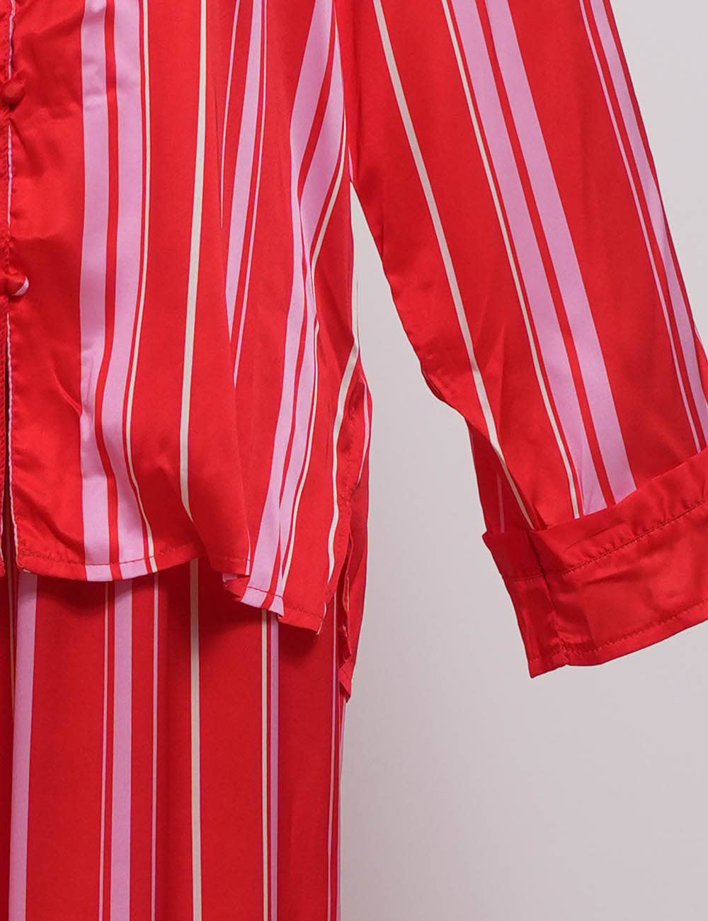 Rood Dames gestreepte lange mouwen top & broek lounge set voor groothandel op Faire2