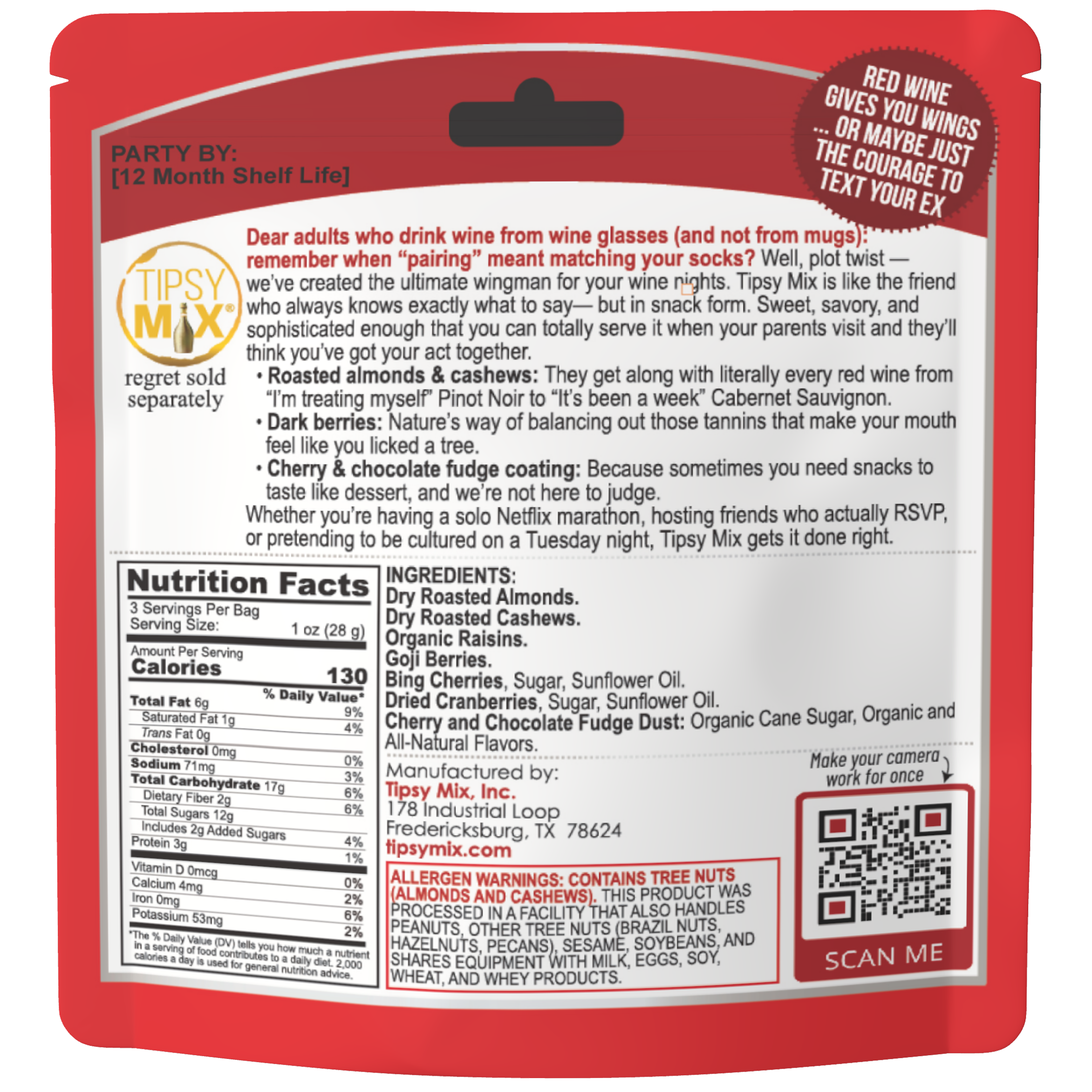 Tipsy Mix - Wholesale Trail Mix - 12. Wine & Liquor Paired Trail Mix MIXED CASE OF 69