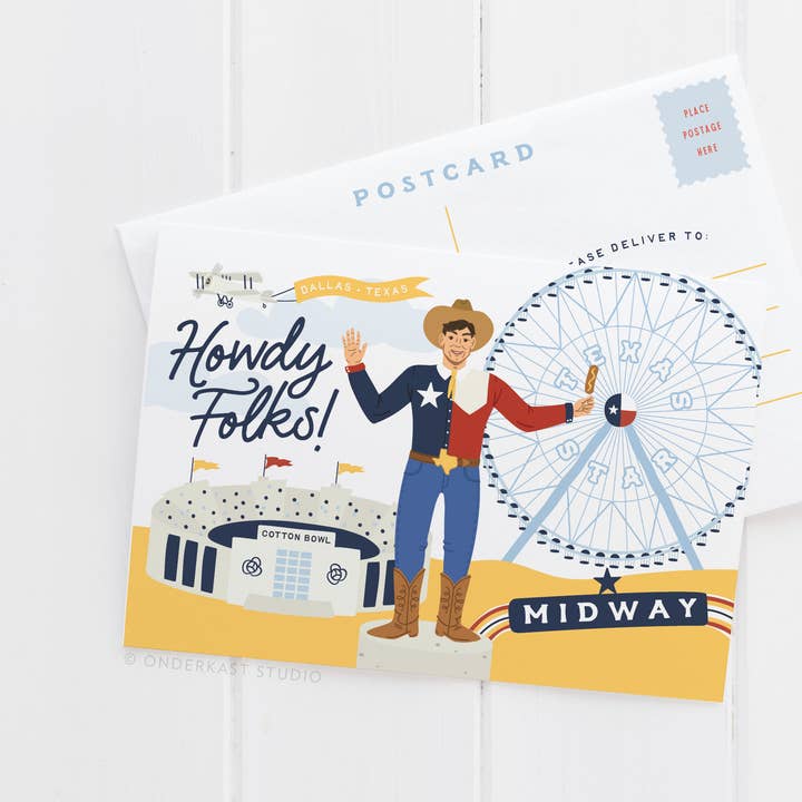 Howdy Folks Postcard for wholesale by Easyhand Goods – formerly Onderkast