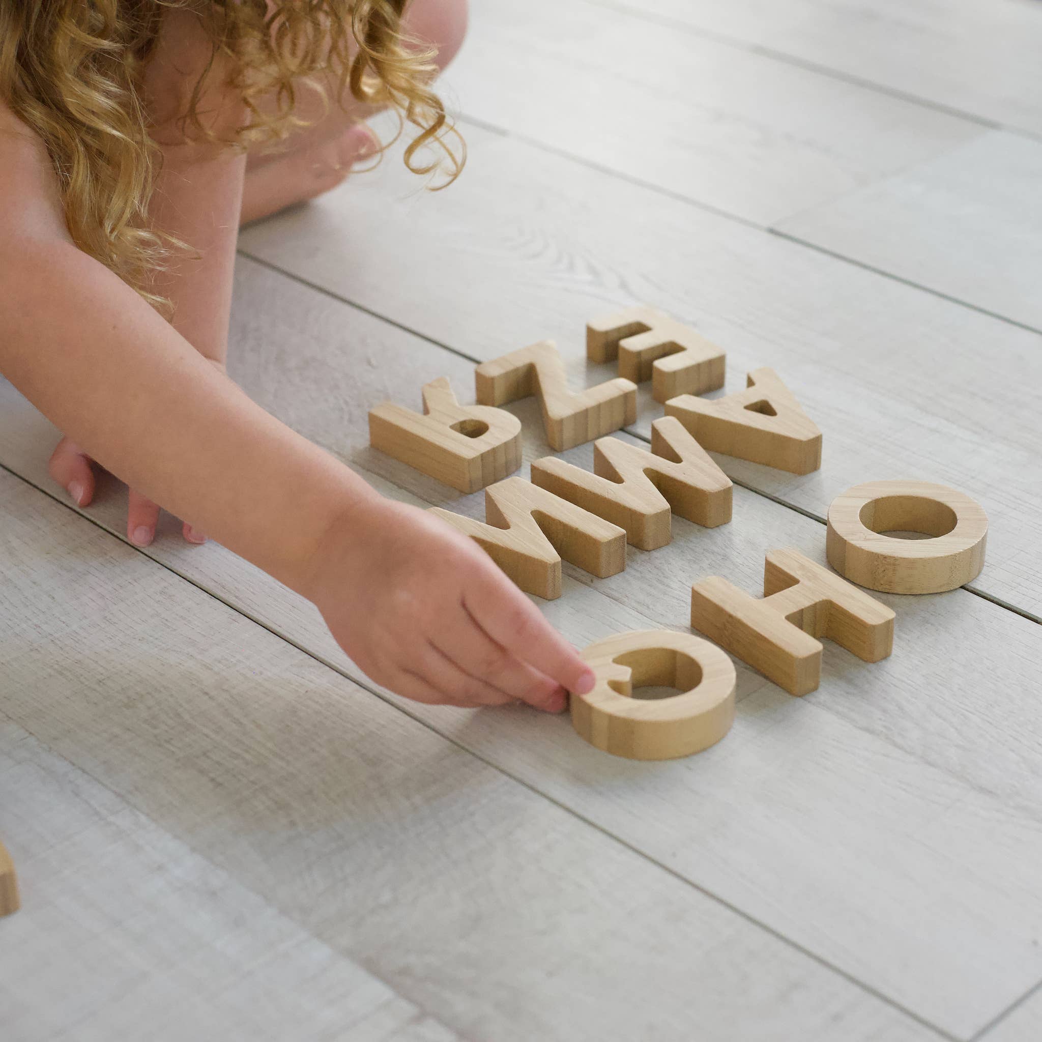 Wee Gallery - Wholesale Wood Toy - Kids - Bamboo Alphabet - Wooden ABC Letter Blocks Set2