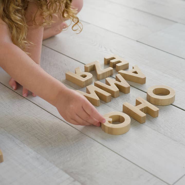 Wee Gallery - Wholesale Wood Toy - Kids - Bamboo Alphabet - Wooden ABC Letter Blocks Set2