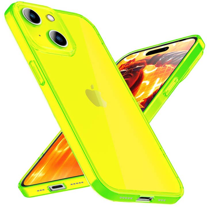 Coque claire néon pour iPhone 15 Plus colorée lumineuse étui de protection en silicone pour la vente par SchnappFreude