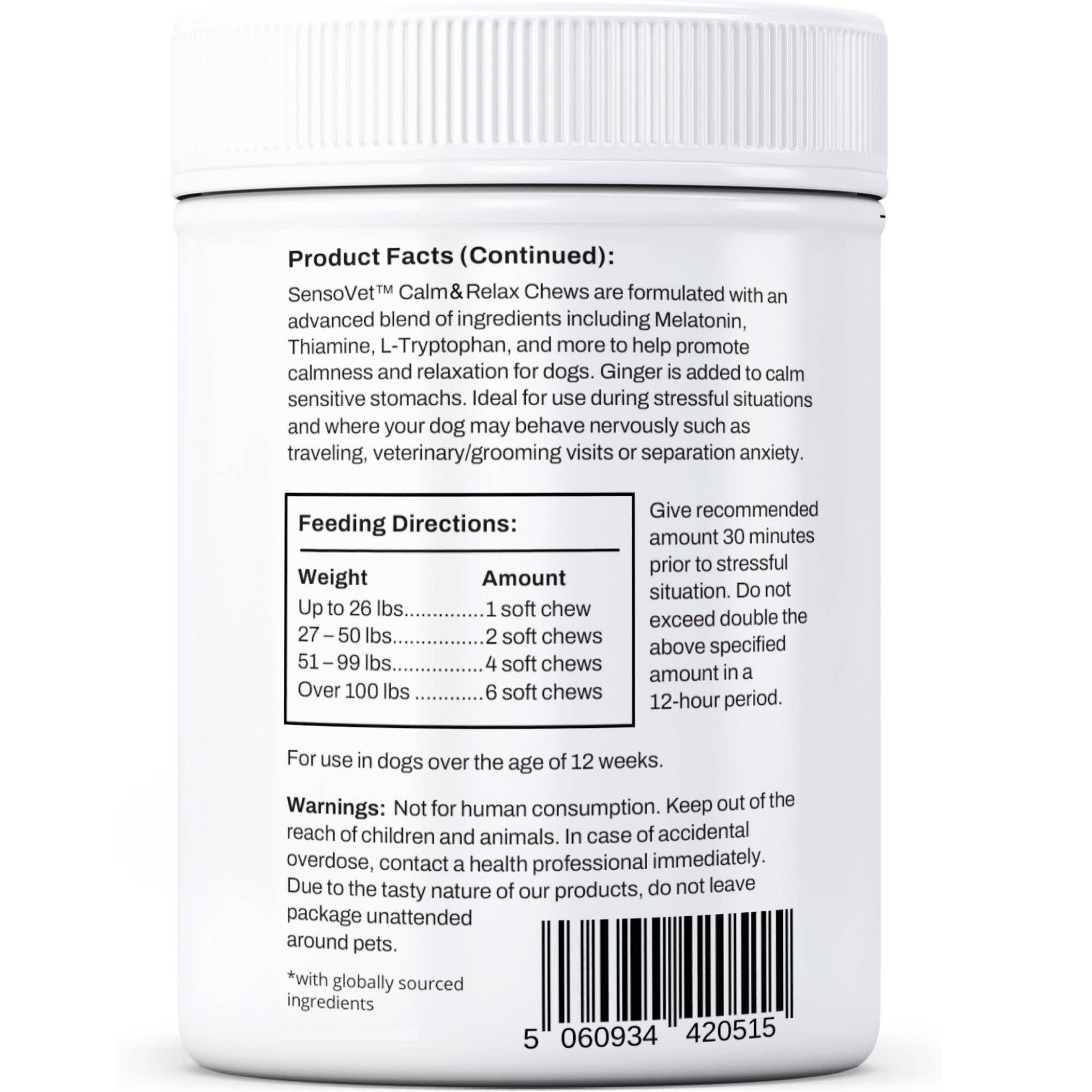 SensoVet - Wholesale Pet Supplement - Dog - SensoVet Calming Melatonin Ginger Chews Supplement for Dogs7