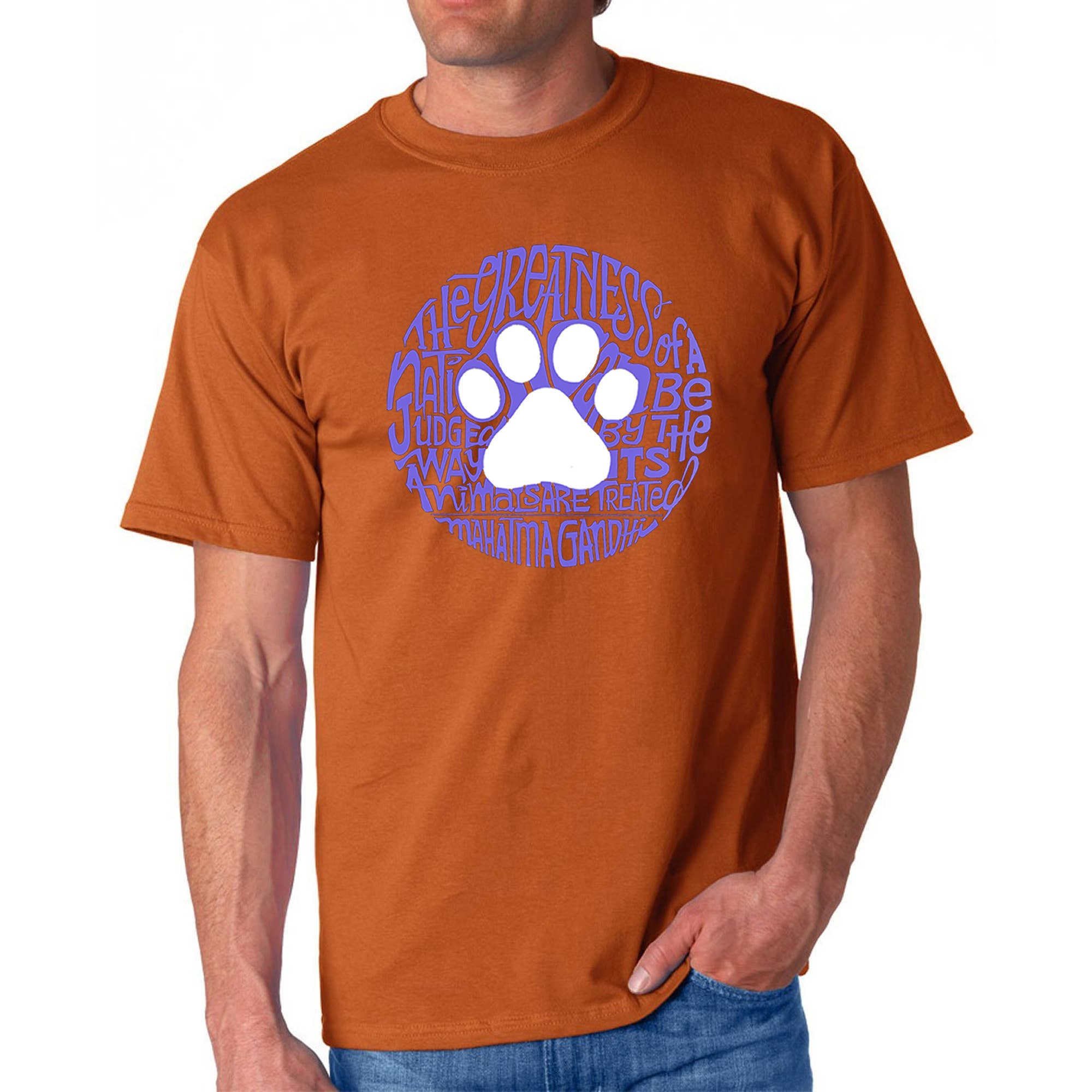 LA Pop Art - Wholesale Screen Printed T-Shirt - Men's - LA Pop Art Men's Word Art T-shirt - Gandhi's Quote6