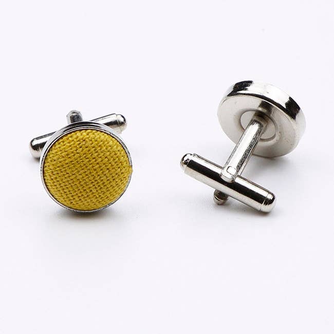 Unipap's - Wholesale Cufflinks - Yellow Cufflinks No. 1 in Linen "Basile"1