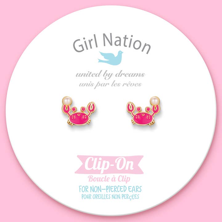 CLIP ON Cutie Earrings | Happy Crab
for wholesale by Girl Nation