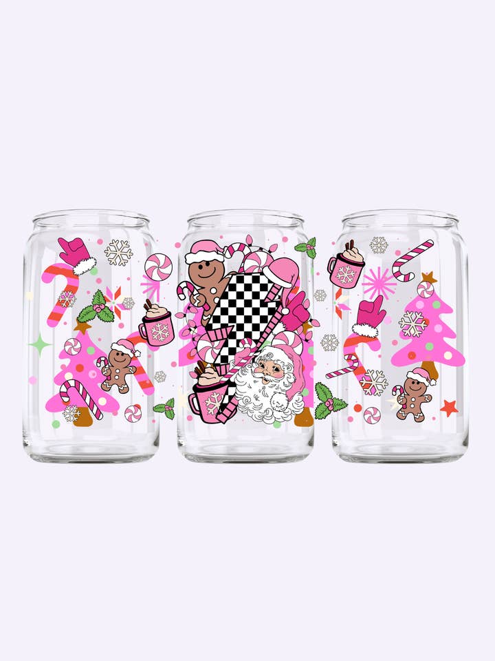 Christmas 16oz Glass Cup for wholesale by Seven hearts shop