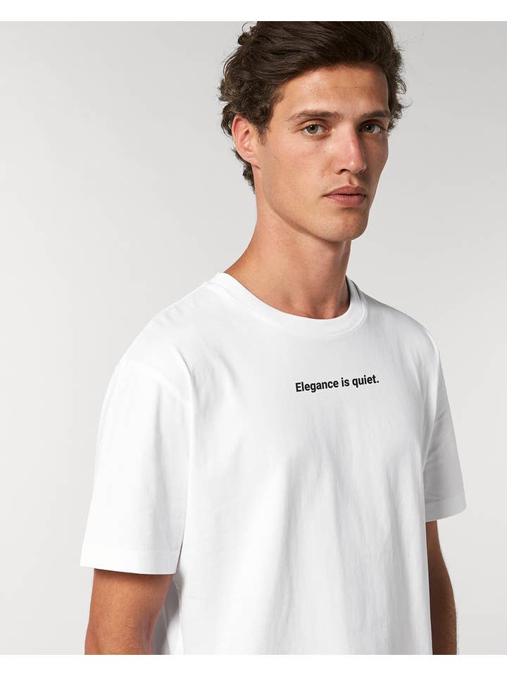 White "Shush" Unisex T-Shirt for wholesale on Faire
