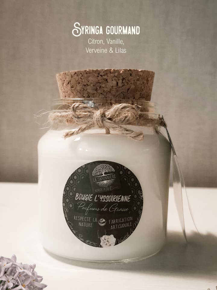 Syringa Gourmand handmade candle for wholesale by La Saponniere