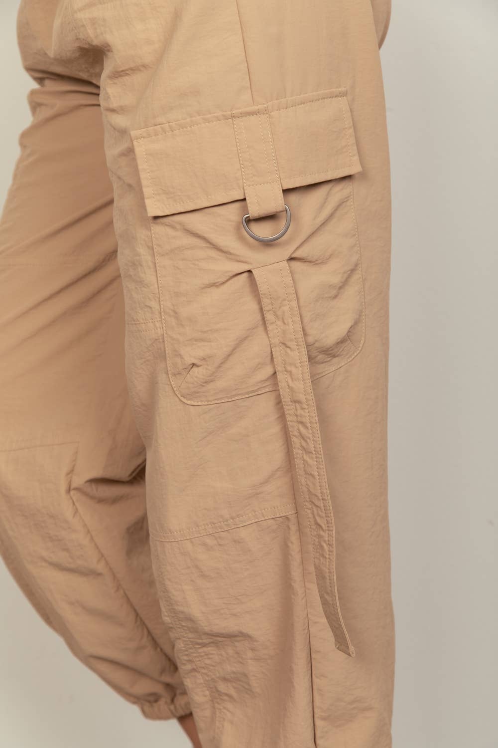 VERY J – Calças - Mulher por atacado – NP70377-Calças Cargo de Tecido Sólido de Cintura Elástica10