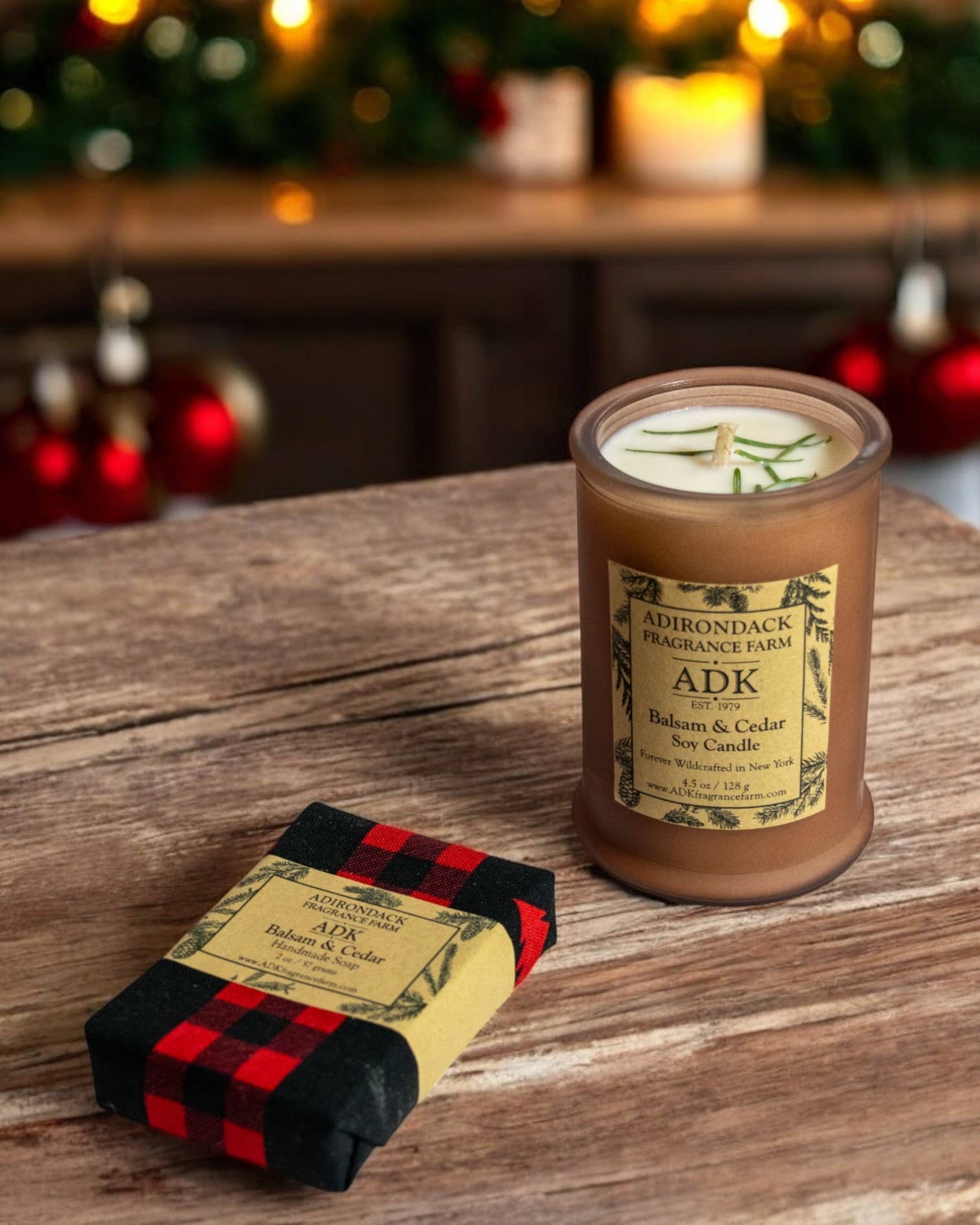 Adirondack Fragrance  Flavor Farm - Wholesale Jar/Filled Candle - Balsam & Cedar Christmas Gift Set1