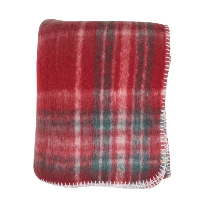 Coperta in Finta Mohair a Quadri e Peluche per la vendita all'ingrosso da parte di Saro Lifestyle