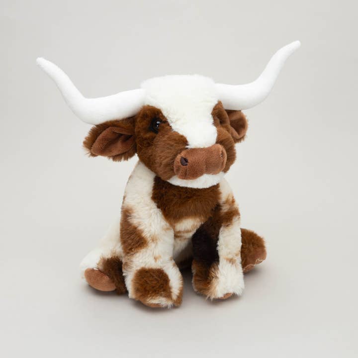 Jomanda Soft Toys & Accessories - Wholesale Stuffed/Plush Toy - Kids & Baby - Texas Longhorn Highland cream/brown Soft Toy Cow - 23cm