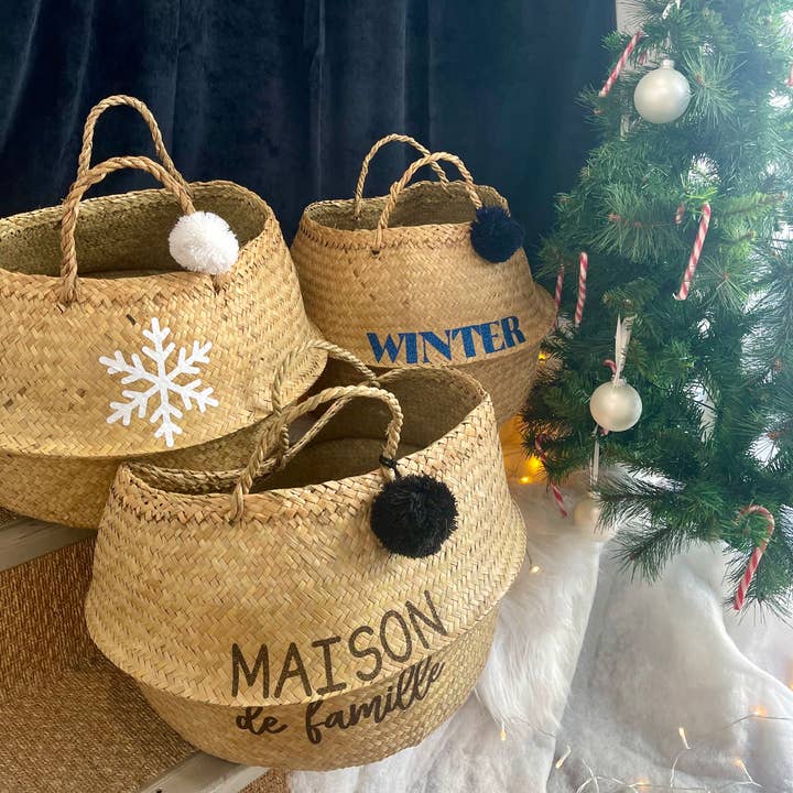 Wicker basket - Christmas Collection 25' and other Purchase Wholesale cestas de mimbre. Free Returns & Net 60 Terms on Faire trending on Faire.