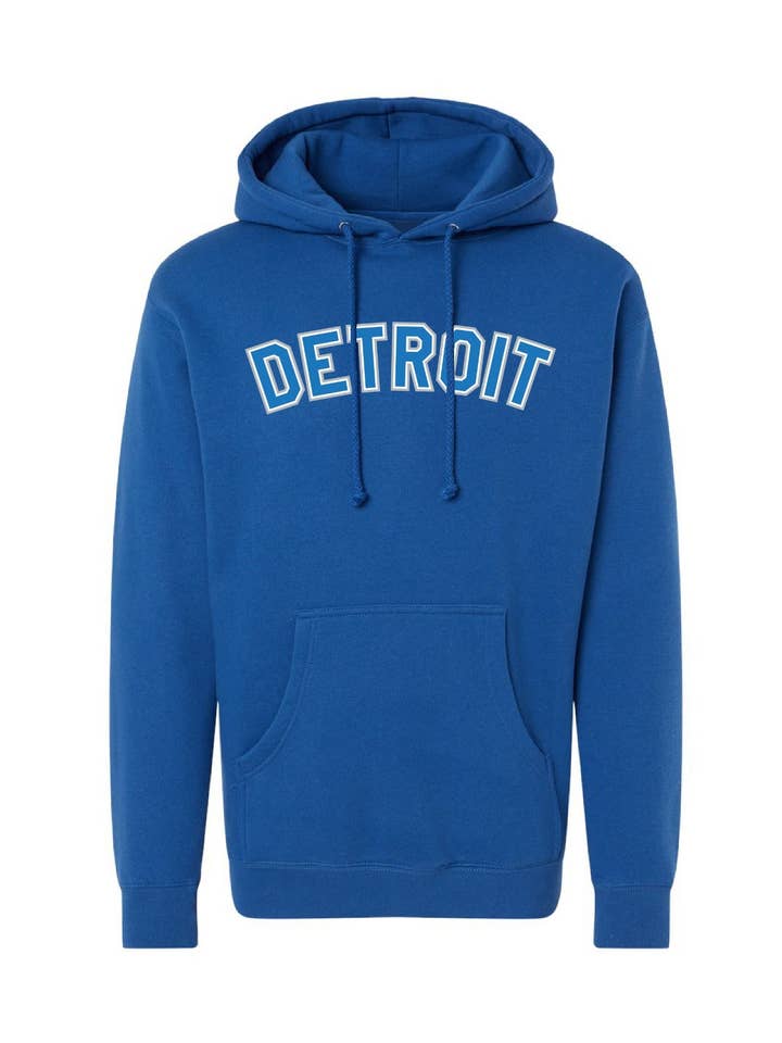 Ink Detroit - Honolulu blue and silver print on Blue Hoodie for wholesale by Ink Detroit