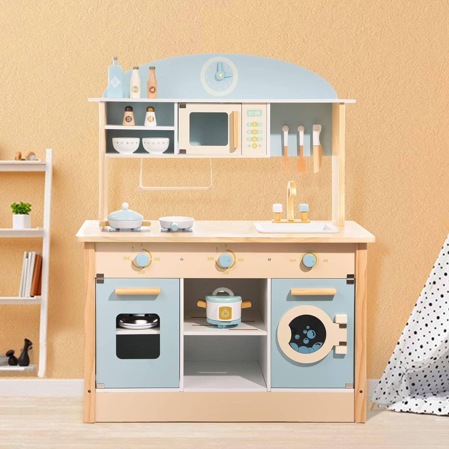 Robud & Mewoofun Official Store – wholesale Wood toy – Child – Robotime Wooden Kitchen with Plenty of Playgame for Ages 3+ 8