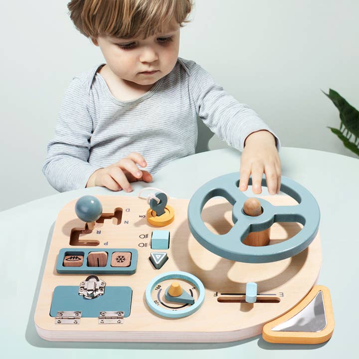 giftland – Großhandel Holzspielzeug – Kinder – Montessori-Spielzeug-Lenkrad aus Holz