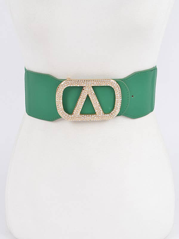 Rhinestone Buckle Plus Size Elastic Belt for wholesale by Shop Neighbors