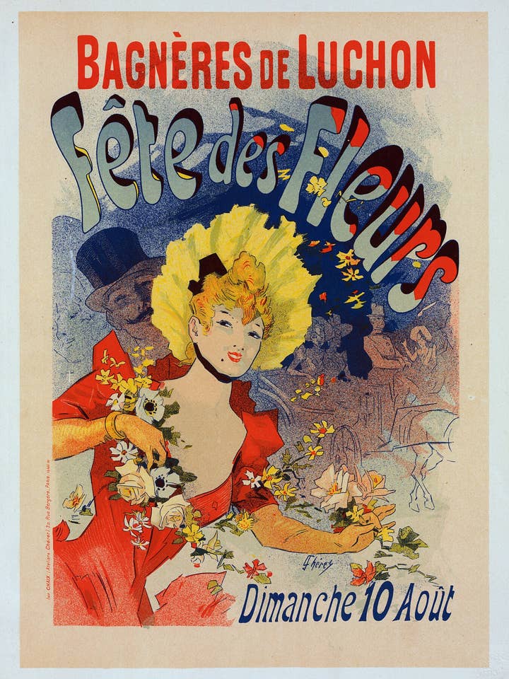 Fête des Fleurs de Bagnères-de-Luchon par Jules Chéret - 1898 pour la vente par Flashback Shop