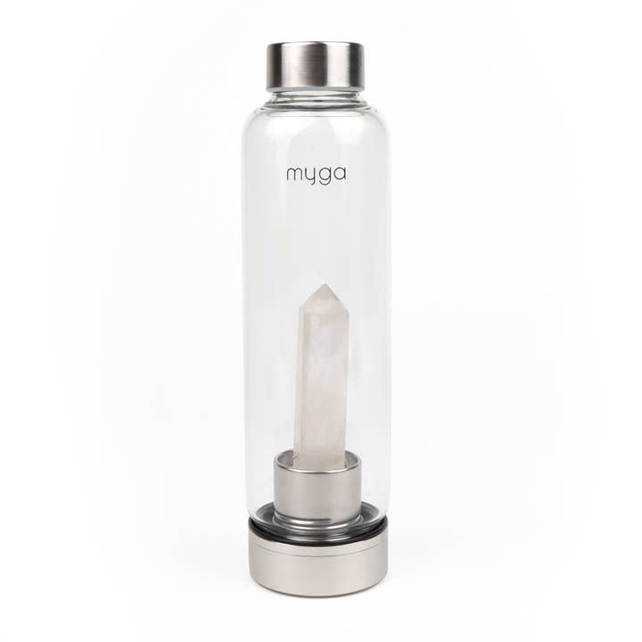 Myga Eco - Wholesale Water Bottle - Clear Quartz Crystal Glass Water Bottle