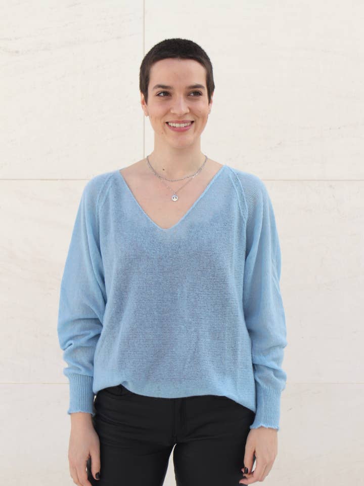 Madrid Tröja - Himmelsblå för wholesale av ELBA& CLAU