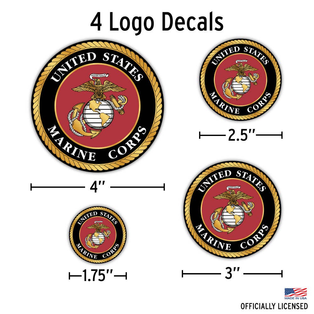 Decalcomania - Wholesale Sticker - Marine Corps Licensed Chrome Logo Military Car Sticker Decal1