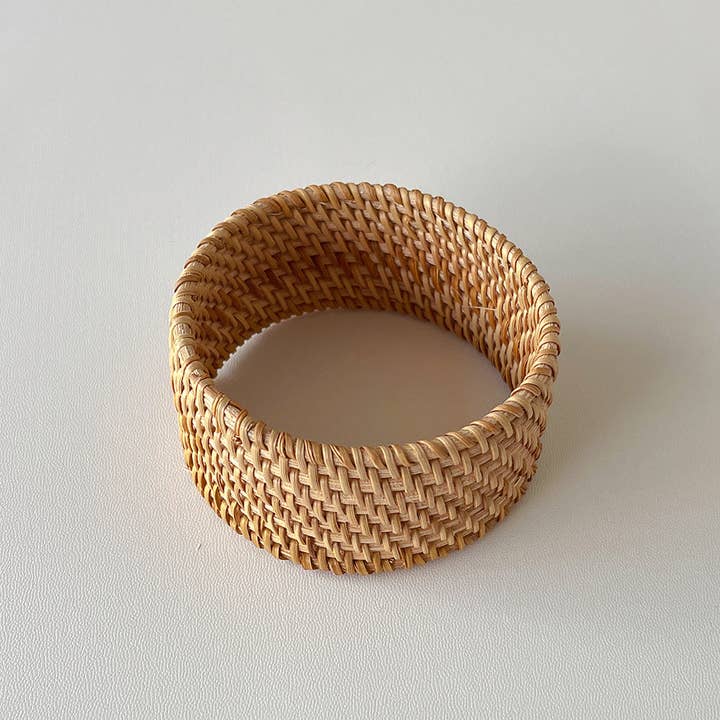 Dipped Shop - Wholesale Bangle Bracelet - Vintage Straw Braided Round Bracelets DP25B587