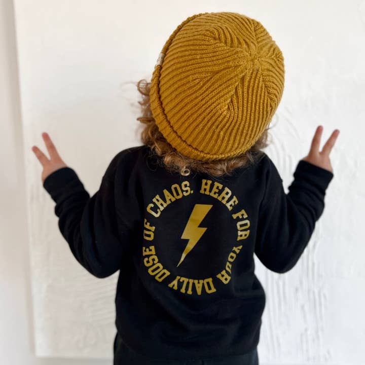 Black Rad Kids Crew Sweatshirt (Black) for wholesale on Faire