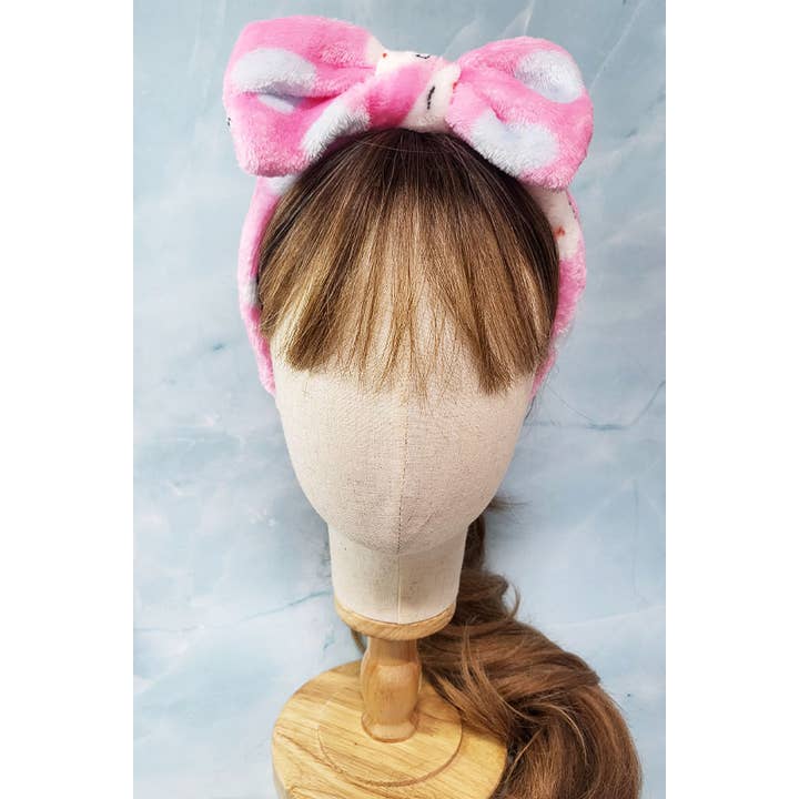 Funteze - Wholesale Spa Headband - Mix Pink Pattern Bow Spa Headband