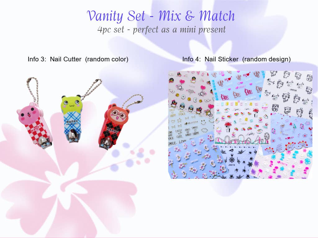 Small Surprises - Wholesale Vanity Mirror - 4pc-Set Beauty Set / Vanity Set for Girls; Giftset 3