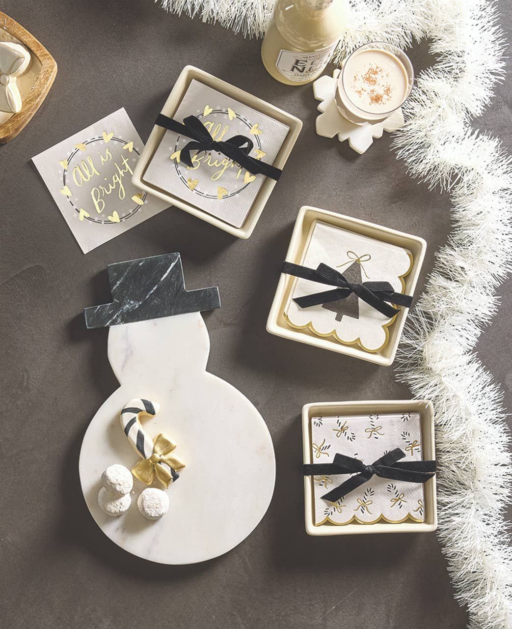 Santa Barbara Design Studio by Creative Brands - Wholesale Napkin Holder - Ceramic Napkin Tray + Napkins - Candy Canes3