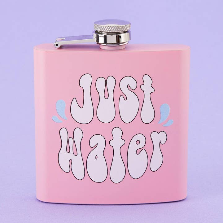 Just Water Hip Flask - Light Pink for wholesale by Punky Pins