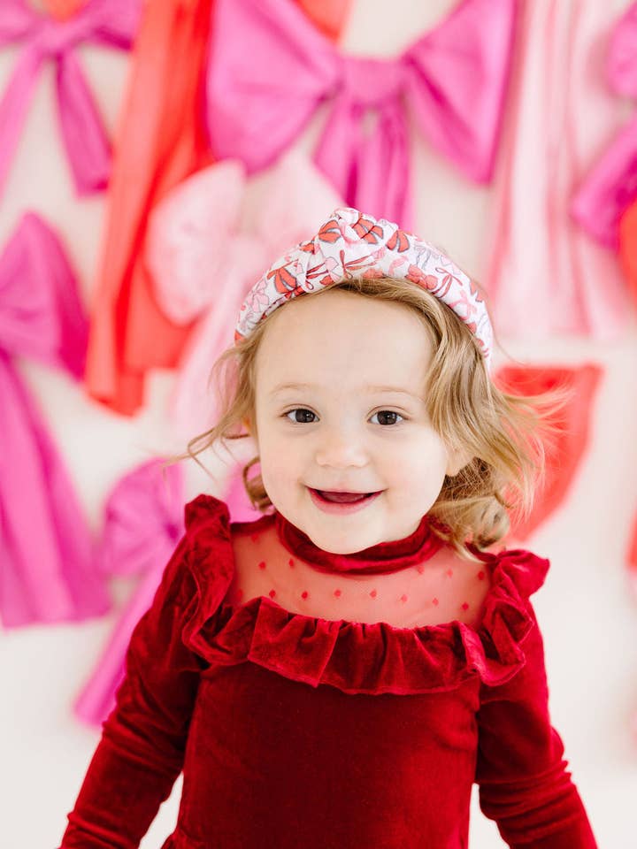 Valentine Bows on Bows Knotted Headband for wholesale by Evie Pearl Handmade LLC