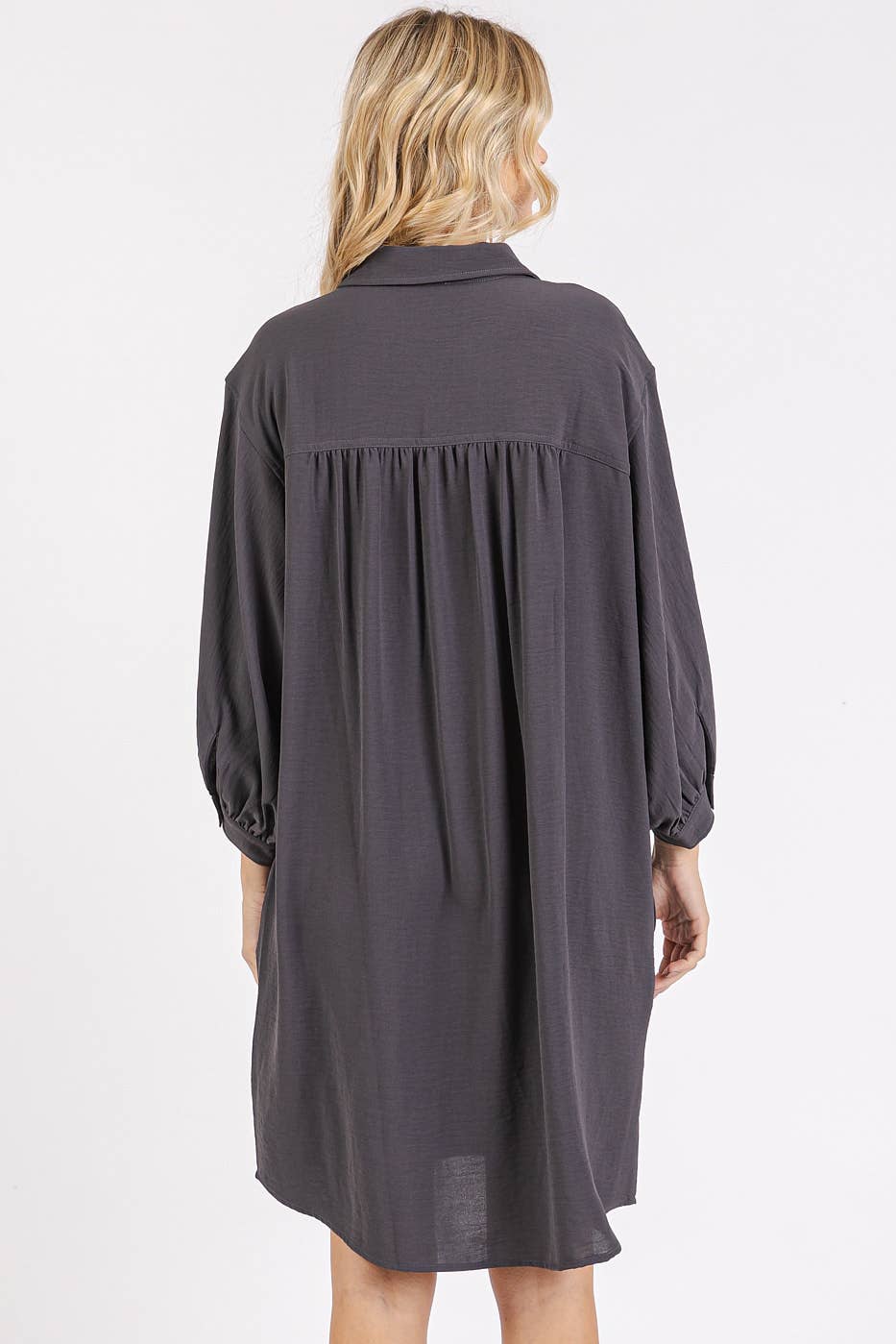 mittoshop – Großhandel Kleid – Damen – AIRFLOW MINIKLEID MIT 3/4-ÄRMELN UND KNÖPFEN16