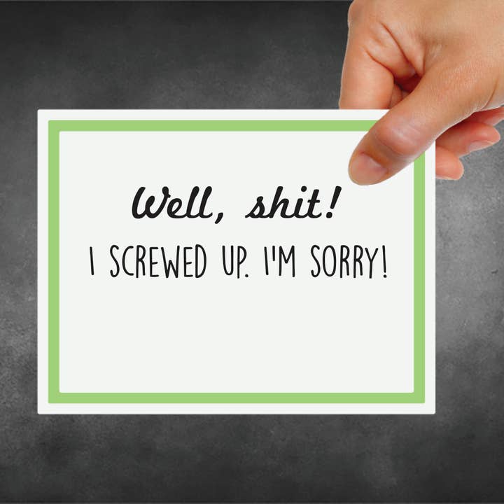 Carte Snarky - Je suis désolé - Well Shit pour la vente par Snarky Megs