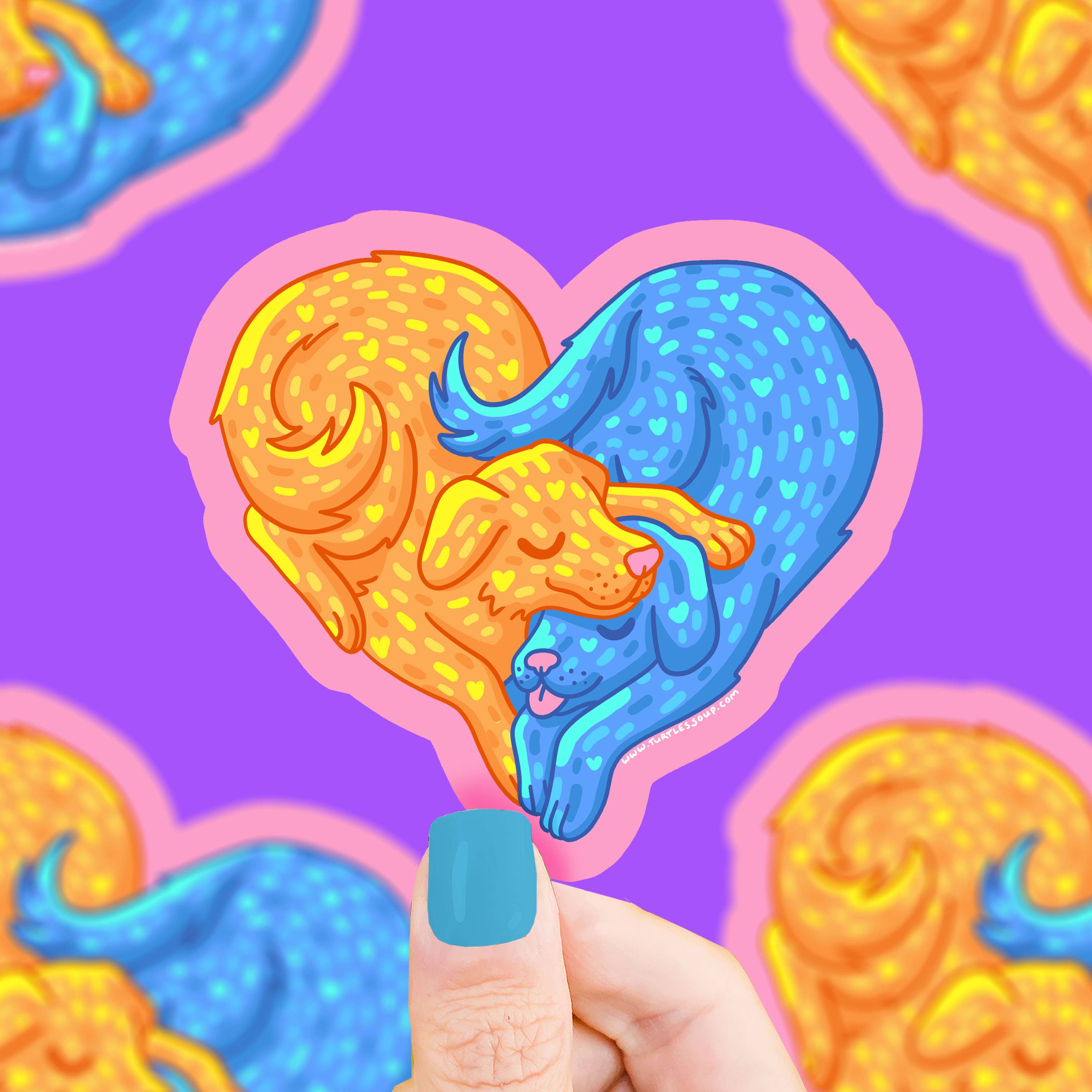 Turtle's Soup - Wholesale Sticker - Dog and Puppy Lover Cute Heart Shaped Vinyl Sticker