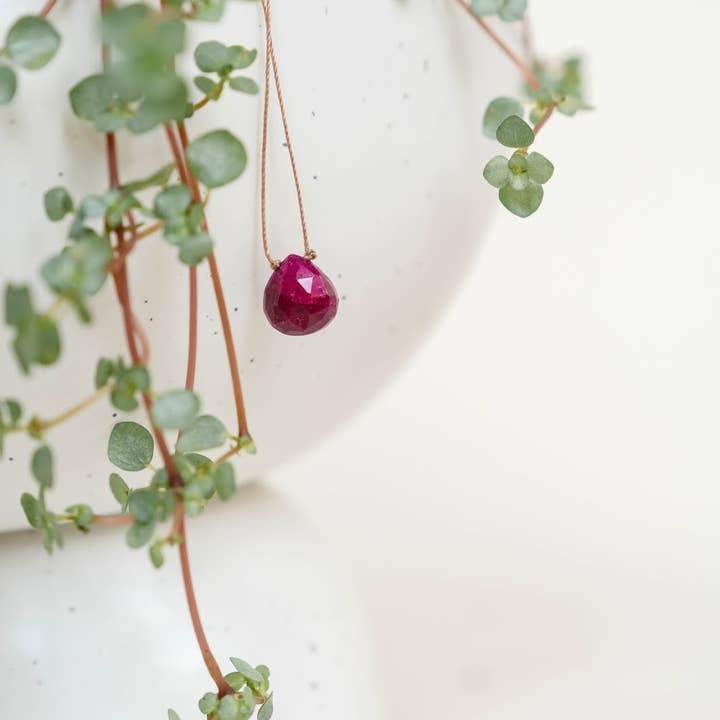 Merelani Designs - Wholesale Pendant/Charm Necklace - Ruby Faceted Teardrop Necklace6