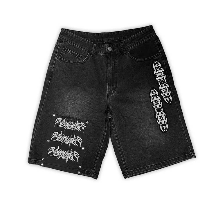 Jeansshorts met patchworkdetails voor wholesale door Lovely Death Dreams