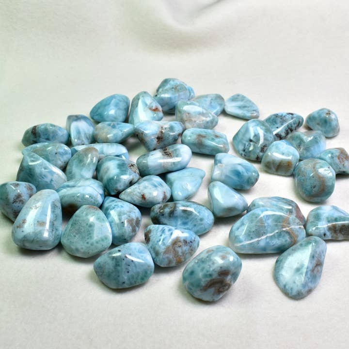 Larimar AA Dolphin Tumbled Stones - 1 Count for wholesale by Calder Crystals